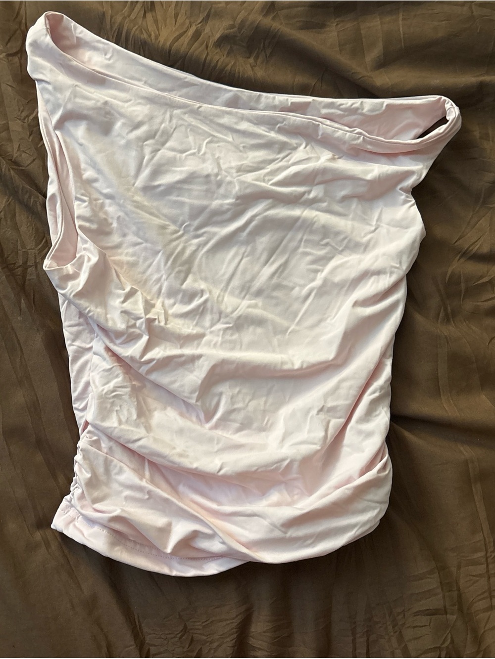 Soft Light Pink Ruched Tank Top